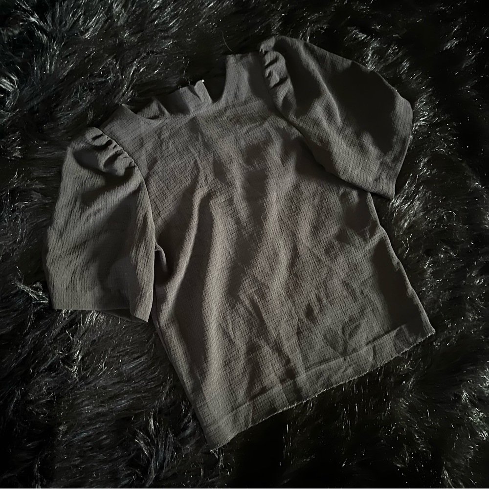 Puff Sleeve Black Blouse